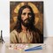 Cross Paint by Number, Jesus Christ Paint-by-Number Kits, Portrait of Jesus Christ on an Old Wooden DIY Oil Painting with Brushes and Pigment, Paint by Numbers, 16x20 Inch